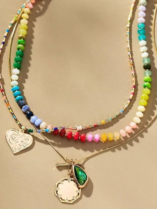 Anthropologie Jewelry - Anthropologie Shades of Sea Triple-Layer Necklace NWT